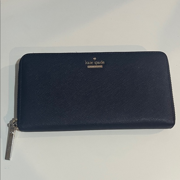 kate spade Handbags - Kate Spade Navy Zip Around Wallet | Saffiano Leather Continental Wallet